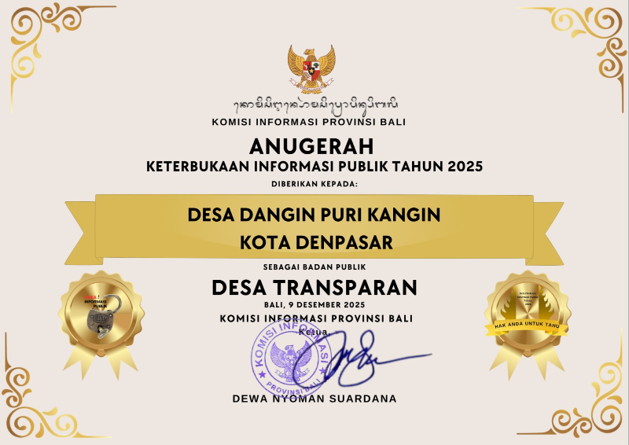 ANUGRAH KETERBUKAAN INFORMASI TAHUN 2025 - DESA TRANSPARAN