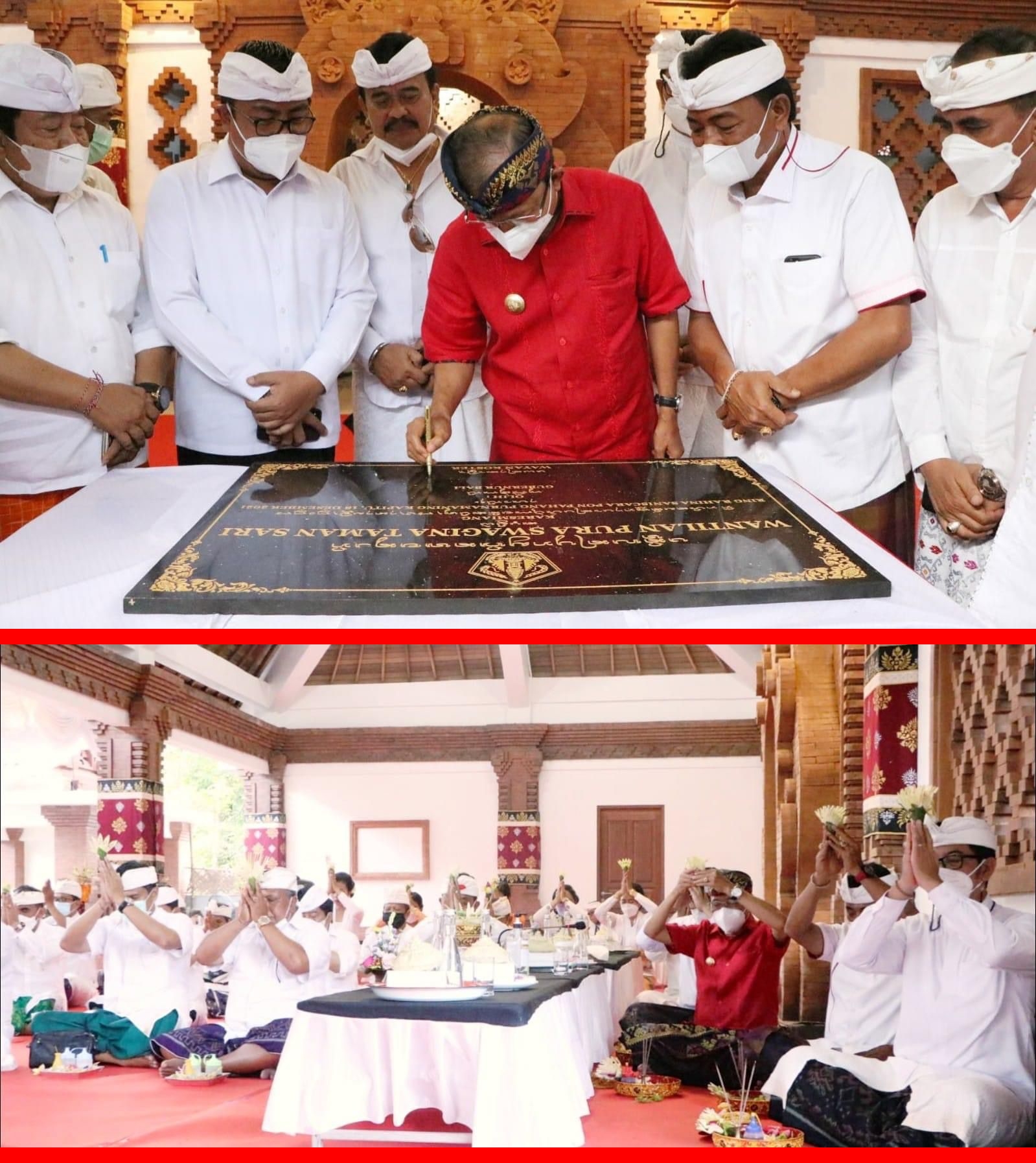 UPACARA MELASPAS WANTILAN PURA SWAGINA TAMAN SARI YANG DIHADIRI GUBERNUR BALI