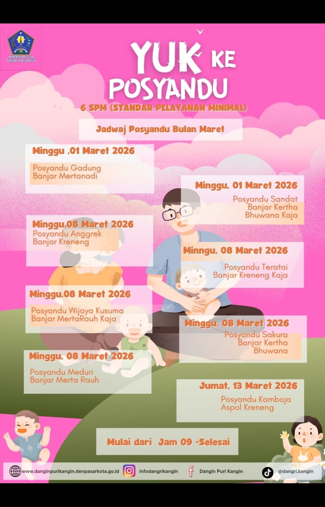 Jadwal Posyandu Desa Dangin Puri Kangin Bulan Maret 2026